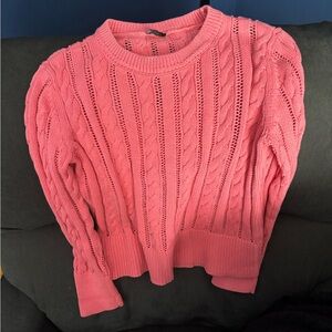 Talbots Coral Cable Knit Sweater